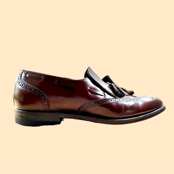 STAFFORD, COMFORT PLUS,MENS BROWN LEATHER LOAFERS. WINGTIP, SLIP-ONS.SIZE 8 1/2D - Picture 3 of 9